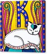 Peace And Love - Cat Art By Dora Hathazi Mendes Acrylic Print