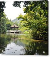 Peaceful Lake Of Li'an Temple Acrylic Print