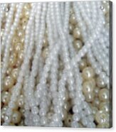 Pearl Beads - White And Beige Acrylic Print