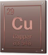 Periodic Table Of Elements - Copper - Cu - Copper On Copper Acrylic Print