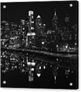 Philly And The Schuylkill Bw Acrylic Print