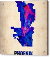 Phoenix Watercolor Map Acrylic Print