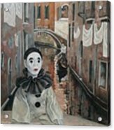Pierrot In Venice Acrylic Print