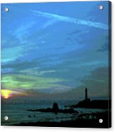 Pigeon Point Lighthouse Green Flash Sunset, Pescadero California, Abstract 2 Acrylic Print