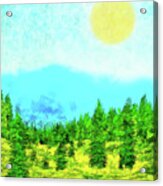 Pine Tree Mountain Blue - Shasta California Acrylic Print