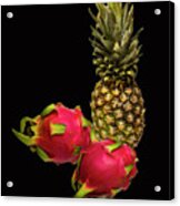 Pineapple And Dragon Fruit Acrylic Print