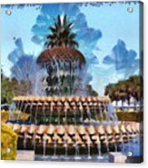 Pineapple Fountain Acrylic Print