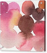 Pink Brown Coral Abstract Watercolor Acrylic Print