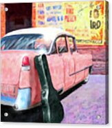 Pink Cadillac At The Stage Door Acrylic Print