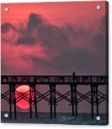 Pink Pier Sunrise Acrylic Print