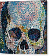 Pointillism Skull Acrylic Print