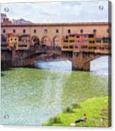 Ponte Vecchio Florence Italy Ii Painterly Acrylic Print