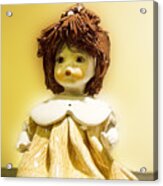 Porcelain Doll In Yellow Acrylic Print