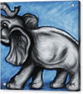 Porcelain Elephant Blue Acrylic Print