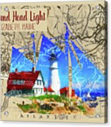 Portland Head Light Map Acrylic Print