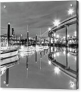 Portland Waterfront Overpass And Boats Acrylic Print
