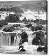 Potomac Great Falls - In Black And White Acrylic Print