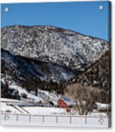 Pretty Red Barns From The Highway Between Aspen And Snowmass Acrylic Print