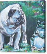 Pug Fawn With Frog Acrylic Print