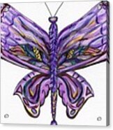 Purple Butterfly Illustration Acrylic Print
