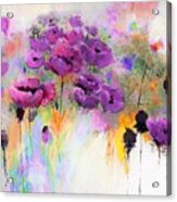Purple Poppy Passion Painting Acrylic Print
