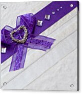 Purple Ribbon Heart Acrylic Print