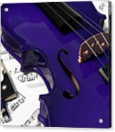 Purple Violin And Music V Acrylic Print