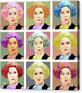 Pussy Galore - Nine Lives - Mollie Sugden Portrait, Are You Being Served? Acrylic Print