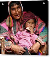 Quechuan Father And Son - Peru Acrylic Print