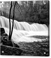 Raging Hooker Falls In Black And White Acrylic Print