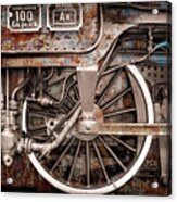 Rail Wheel Grunge Detail,  Steam Locomotive 06 Acrylic Print