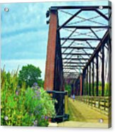Railroad Bridge Garden Acrylic Print