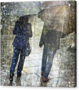 Rain Through The Fountain Acrylic Print