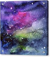 Rainbow Galaxy Watercolor Acrylic Print
