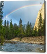 Rainbow Over Merced River Acrylic Print