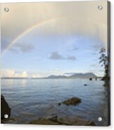 Rainbow Over Saturna Island Acrylic Print
