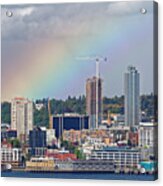 Rainbow Over Seattle Acrylic Print