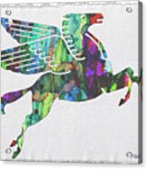 Rainbow Pegasus Mobil Print Poster Acrylic Print
