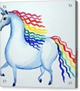 Rainbow Unicorn Acrylic Print