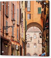 Rainy Street Scene Bologna Italy Acrylic Print