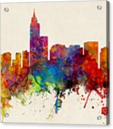 Raleigh North Carolina Skyline Panoramic Acrylic Print