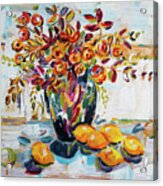 Ranunculus Bouquet With Lemons Acrylic Print
