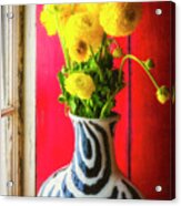 Ranunculus In Vase In Window Acrylic Print