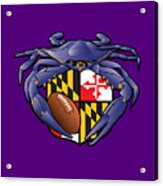 Raven Crab Football Maryland Crest Acrylic Print