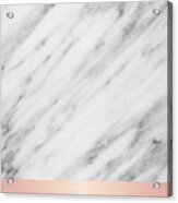 Real Italian Marble And Pink Acrylic Print