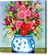 Red And Pink Rose Flower Garden Still Life Painting 615 Acrylic Print