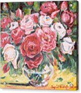 Red And White Roses Acrylic Print