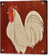 Red Barnyard Rooster Acrylic Print