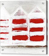 Red Beach Huts Acrylic Print