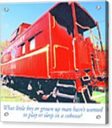 Red Caboose Railroad Car Acrylic Print